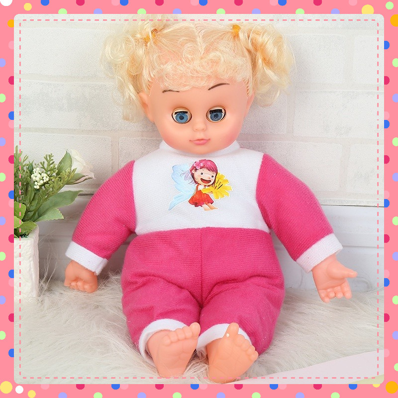 Búp bê tóc vàng đồ chơi bé gái dễ thương phát nhạc 36 cm