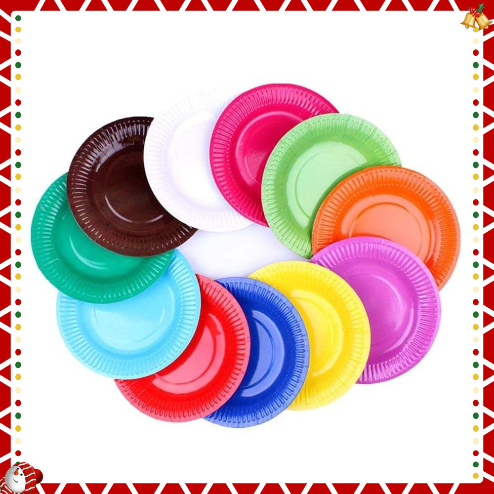 Set 10 đĩa giấy làm thủ công nhiều màu