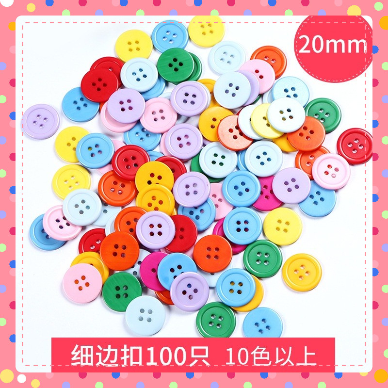 Set 100 cúc áo nhựa tròn  handmade nhiều cỡ làm thủ công