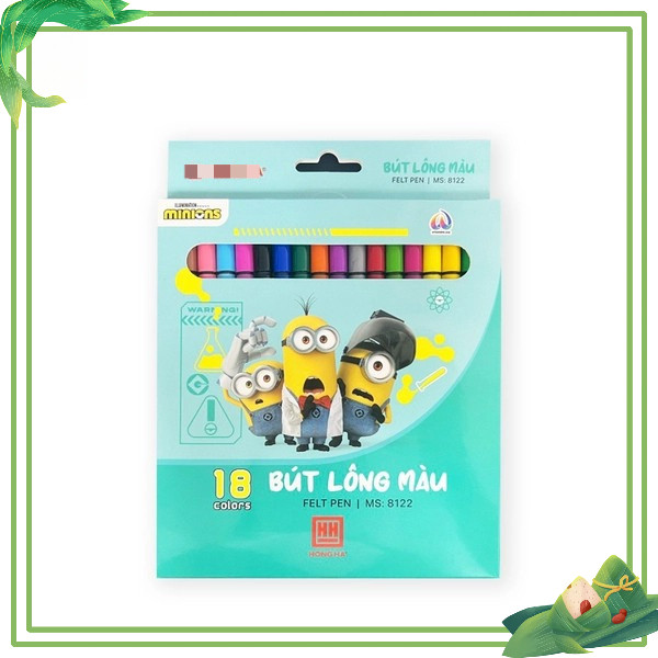 Bút lông màu Hồng Hà bút lông màu vẽ làm quà tặng Minions (12/18/24 màu) - 8121/8122/8123