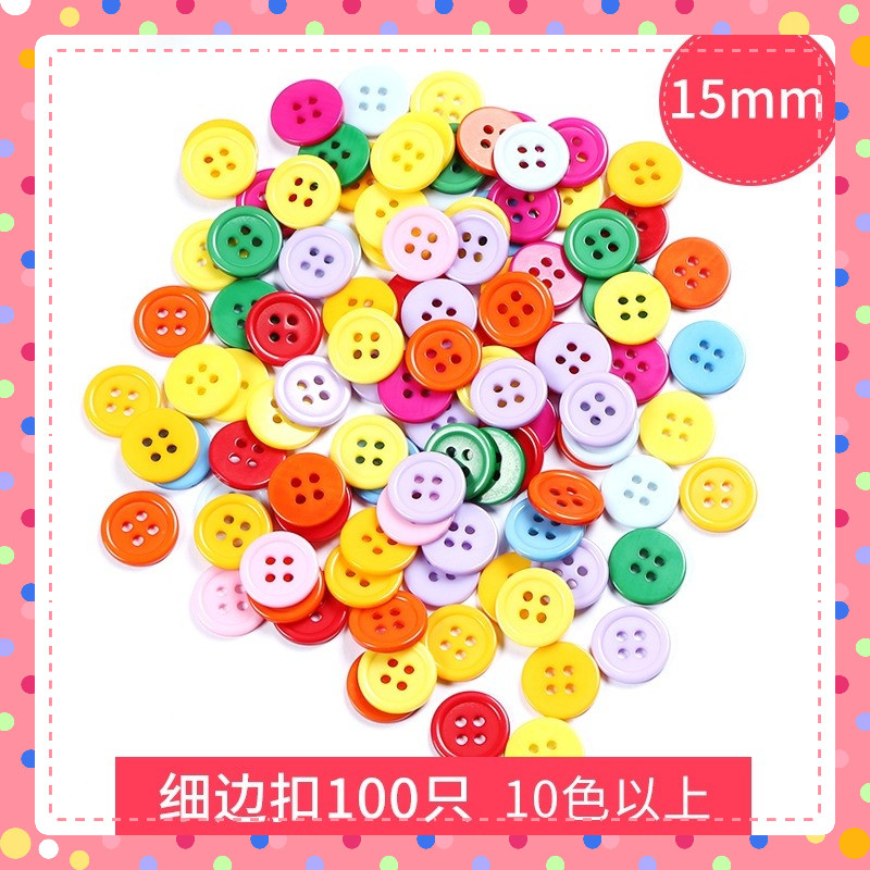 Set 100 cúc áo nhựa tròn  handmade nhiều cỡ làm thủ công