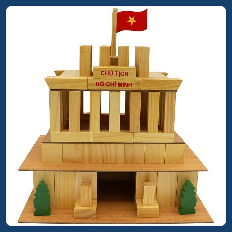Đồ chơi xếp hình xây dựng lăng Bác bằng gỗ - mô hình lăng Bác ( chuẩn danh mục TT02)