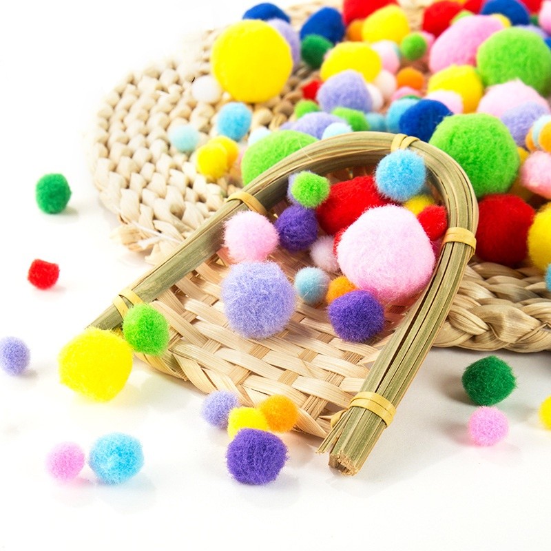 Hạt pom pom làm thủ công Hanmade - Steam trang trí mầm non
