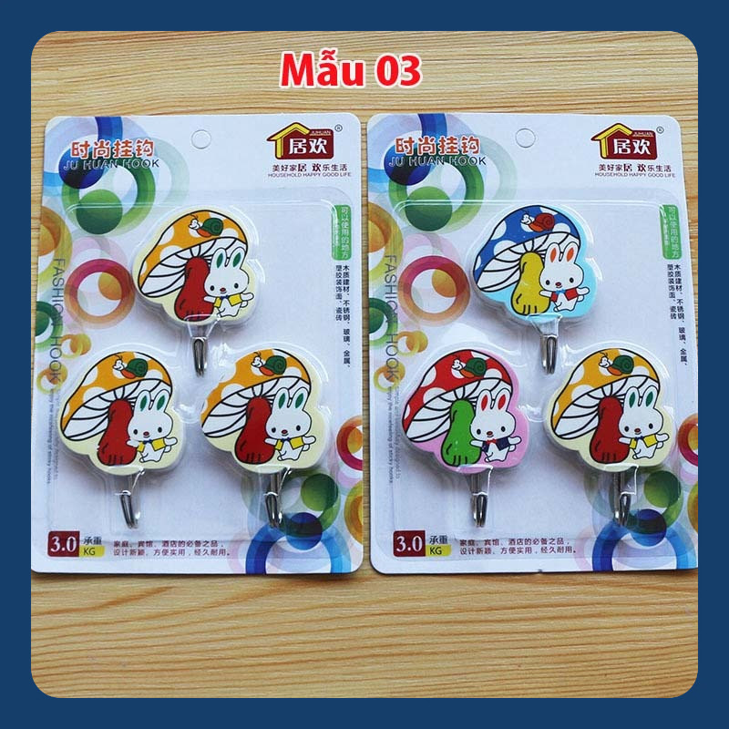 Móc siêu dính treo dán tường hình nghộ nghĩnh mầm non siêu chịu lực