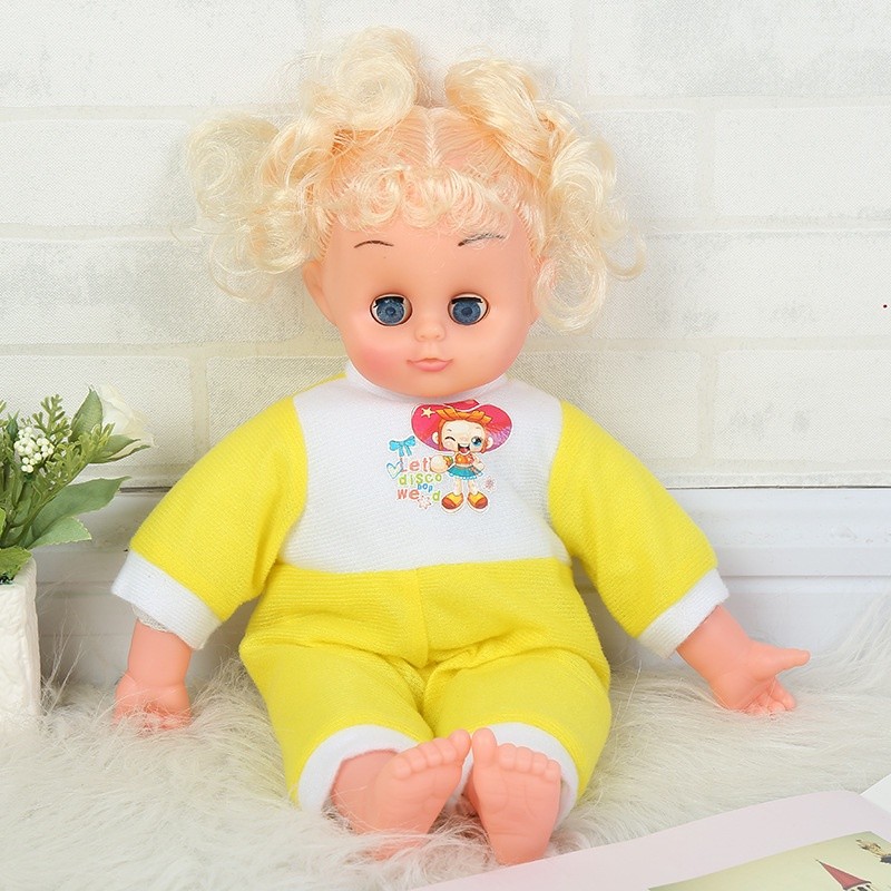 Búp bê tóc vàng đồ chơi bé gái dễ thương phát nhạc 36 cm