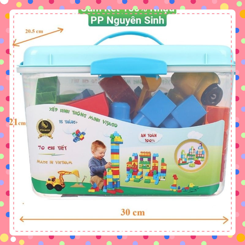 Đồ chơi xếp hình cao cấp VIJAGO 70 chi tiết (VJG028) Hàng Việt Nam cao cấp