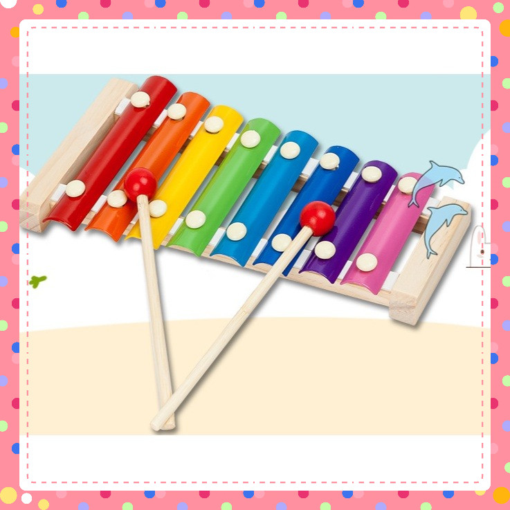 Đàn Xylophone 8 thanh - Đàn Gõ Nhạc cho bé - Đồ chơi Gỗ đàn gõ nhạc -  giúp bé kích thích phát triển giác quan