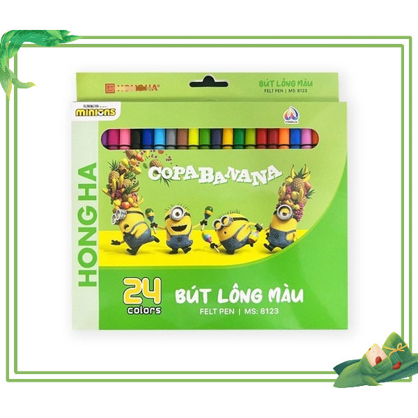 Bút lông màu Hồng Hà bút lông màu vẽ làm quà tặng Minions (12/18/24 màu) - 8121/8122/8123