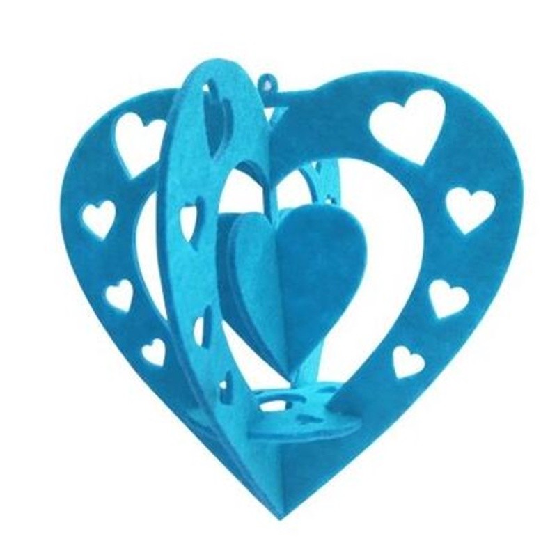Quả cầu hình trái tim nỉ  3D treo trang trí lớp học mầm non văn phòng deco chụp ảnh size 14cm