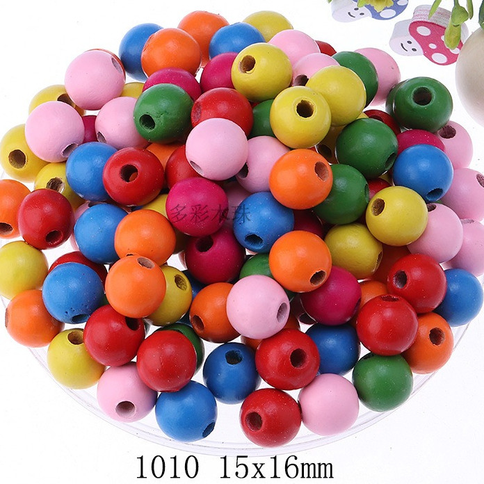 Hạt gỗ xâu vòng -  xâu hạt nhiều màu làm Hanmade thủ công nhiều kích thước mầm non