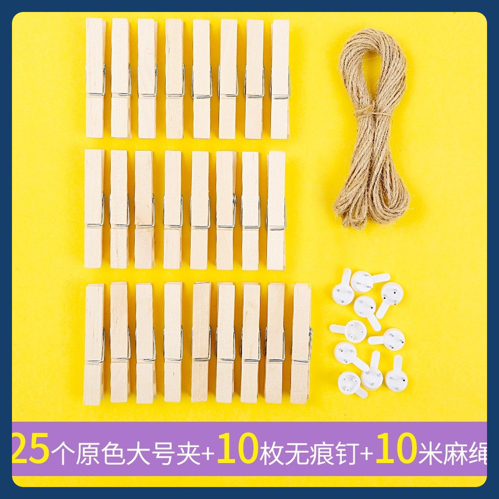Set  50 kẹp gỗ màu nhiều hình ngộ nghĩnh Deco trang trí ( tặng kèm dây treo)