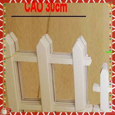 Hàng rào nhựa lắp ghép trắng  trang trí cây thông noel set 6 miếng dài 160cm ( mầm non)