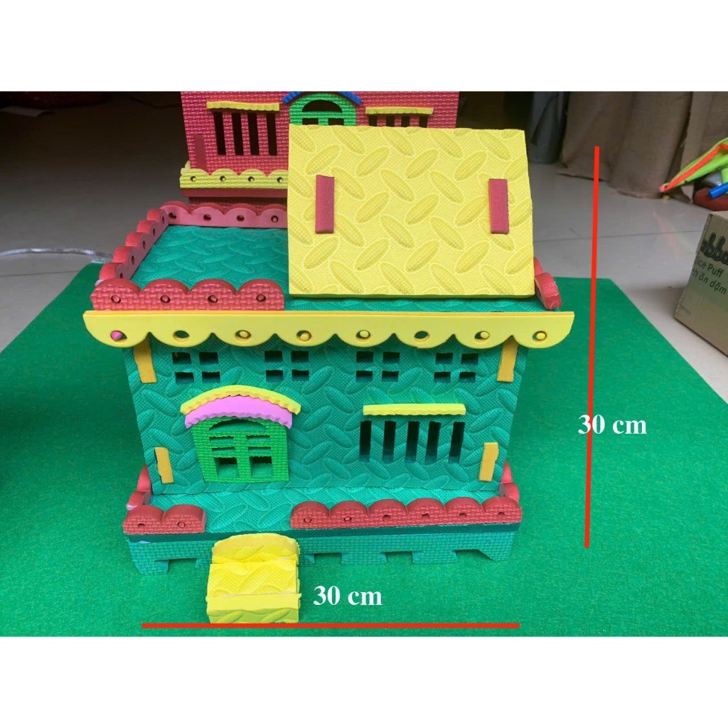 Mô hình nhà đồ chơi tự tạo làm thủ công xốp dày 5mm mầm non  - tiểu học
