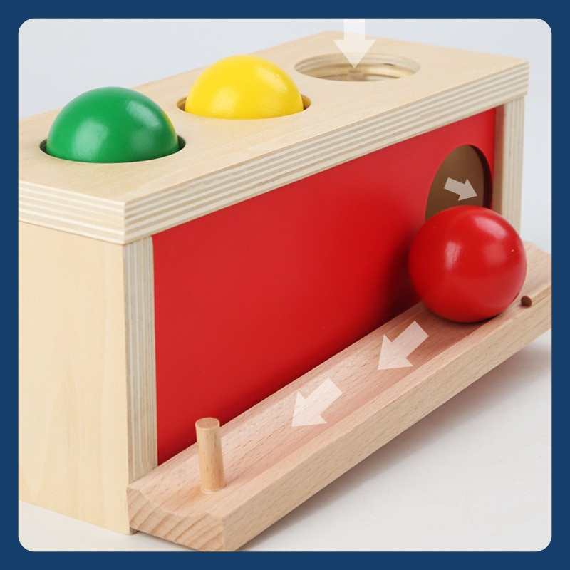 Hộp Ấn Bóng lăn mángGiáo Cụ Montessori Tư Duy Phối Hợp Tay Mắt Đồ Chơi Gỗ