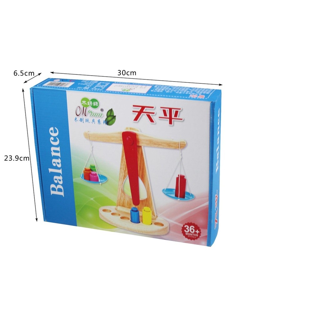 Cân thăng bằng mầm non có thước đo đồ chơi gỗ cho bé