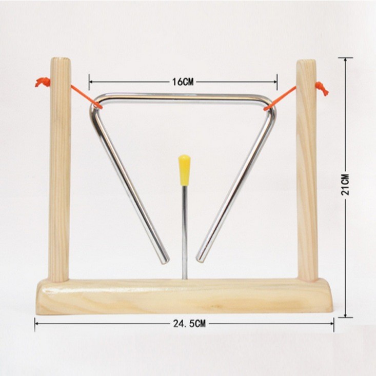 Kẻng tam giác, nkangr âm nhạc, nhạc cụ gõ loại to 150mm cho bé, nhạc cụ TRIANGLE