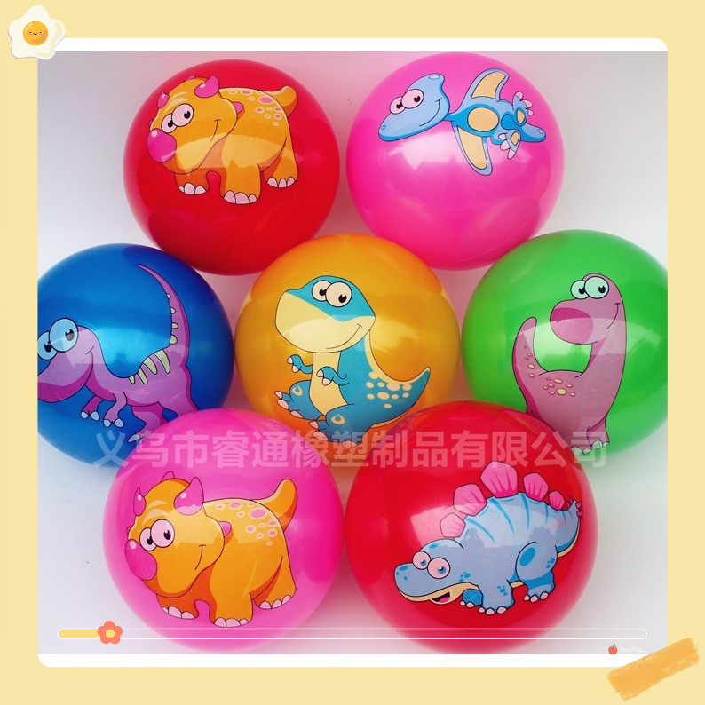 Bóng cao su bơm hơi hình khủng long Size 22 cm cao su mềm cho bé