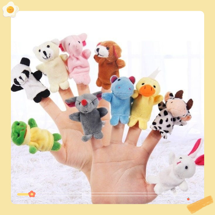 Rối Ngón Tay Hình Động Vật Hoạt Hình Đáng Yêu trò chơi ngón tay ( set 10 con  )