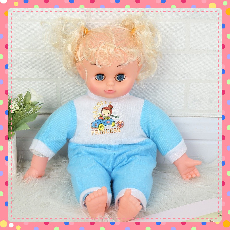 Búp bê tóc vàng đồ chơi bé gái dễ thương phát nhạc 36 cm
