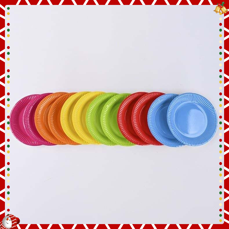 Set 10 đĩa giấy làm thủ công nhiều màu
