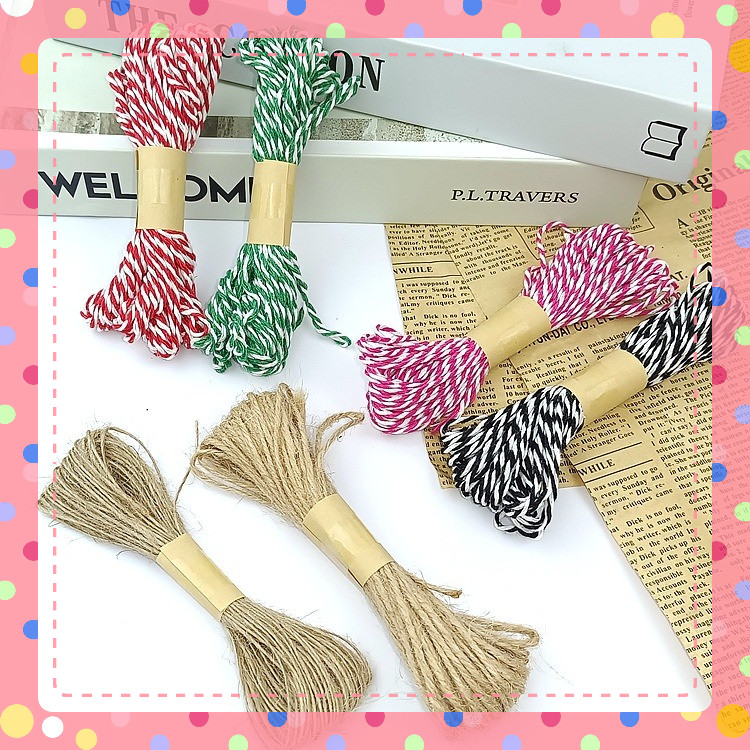 Dây đay 2 màu làm thủ công deco sợi 1mm  dài 10m trang trí STEAM