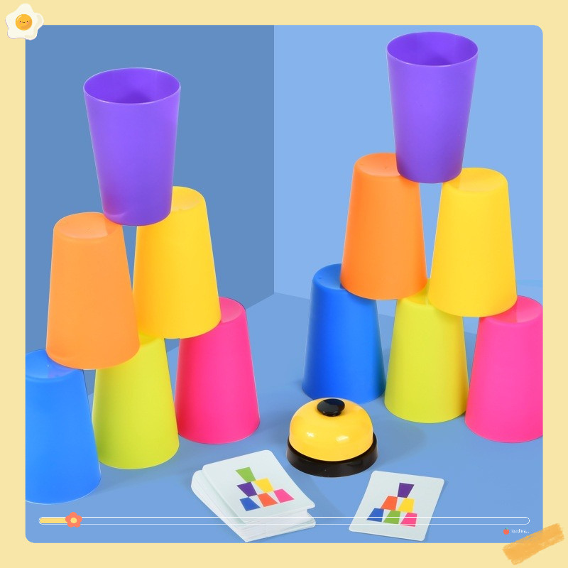 Bộ Xếp chồng cốc chơi tương tác với phụ huynh bạn bè đồ chơi giáo dục montessori