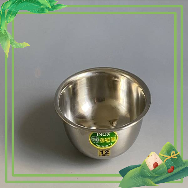 Bát ăn cơm inox size 12cm sâu lòng inox 304 trẻ mầm non ( Hàng Việt Nam)