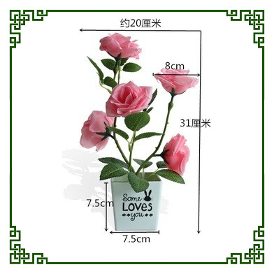 Bát hoa hồng trang trí để bàn học trang trí lớp mầm non - tiểu học 00121