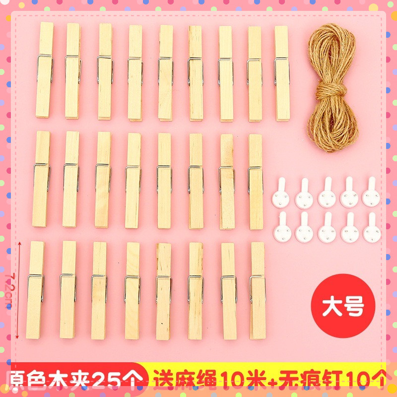Kẹp gỗ  nhiều màu nghộ nghĩnh set 50 kẹp tặng kèm dây treo