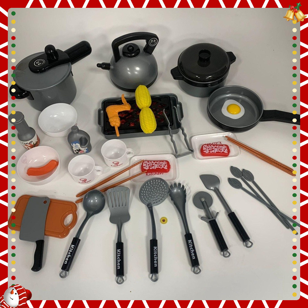 Bộ Đồ Chơi Nấu Ăn 36 Chi Tiết KITCHEN, đô chơi nhà bếp có tặng kèm pin
