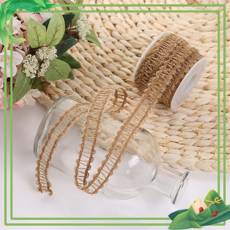 Cuộn vải lanh ren đay nghệ thuật 5 mét 1 cuộn deco trang trí làm STEAM