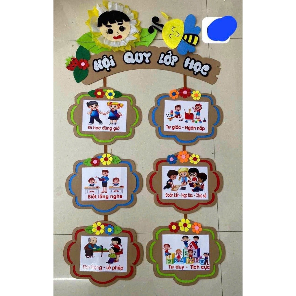 Bảng  treo tiêu đề  lớp trang trí lớp học - góc học tập mầm non - tiểu học