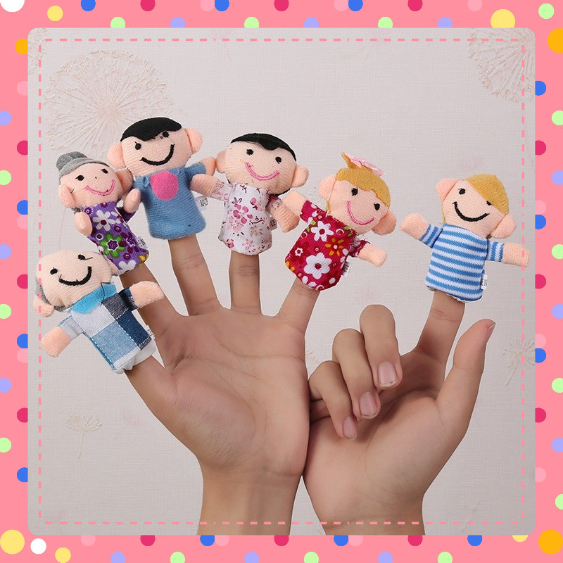 Rối ngón tay, rối kể chuyện các thành viên trong gia đình bé ( SET 6 nhân vật)