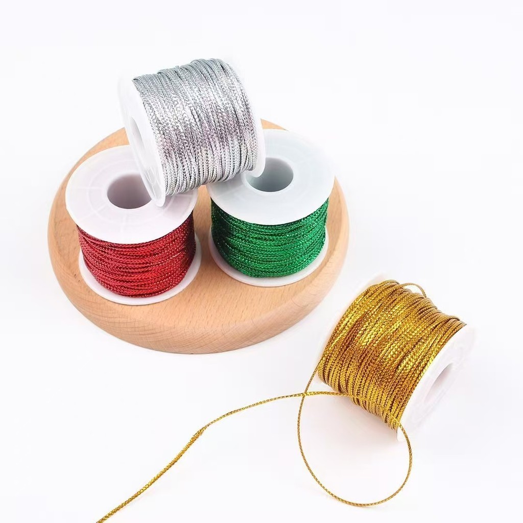 Cuộn Dây Kim Tuyến sợi dày 2mm x 50m Dùng Làm thủ công gói quà - Trang Trí Giáng Sinh