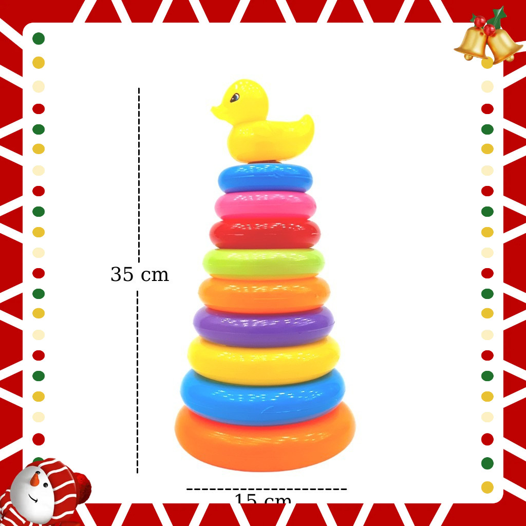 Đồ chơi xếp tháp vòng  tháp Vịt  9 vòng sắc màu