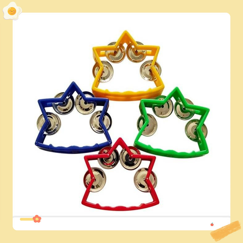 Lục lạc xúc xắc, xắc xô,cầm tay loại nhạc cụ tambourine hình ngôi sao cho bé
