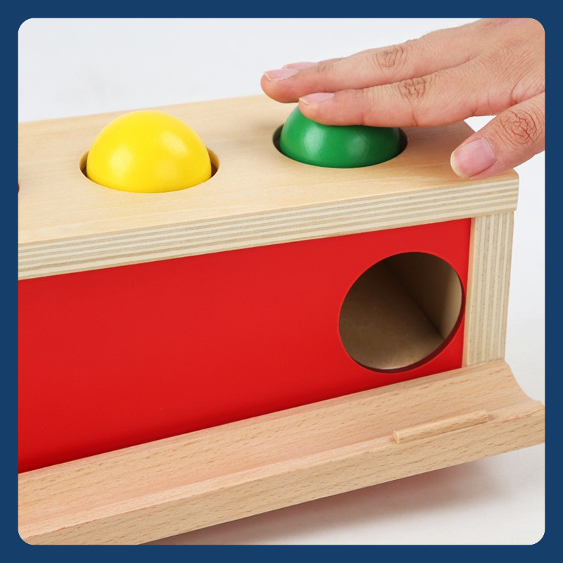 Hộp Ấn Bóng lăn mángGiáo Cụ Montessori Tư Duy Phối Hợp Tay Mắt Đồ Chơi Gỗ