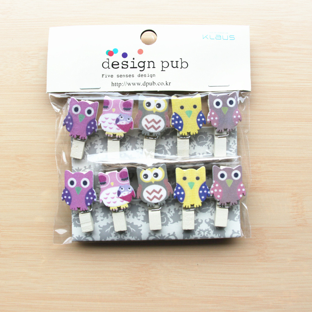 Set 10 kẹp gỗ treo ảnh trang trí tặng kèm 2 m dây hoạt hình nhiều mẫu