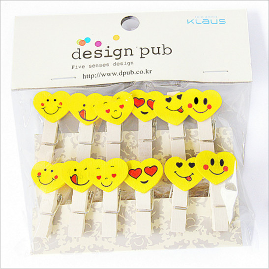 Set 10 kẹp gỗ treo ảnh trang trí tặng kèm 2 m dây hoạt hình nhiều mẫu