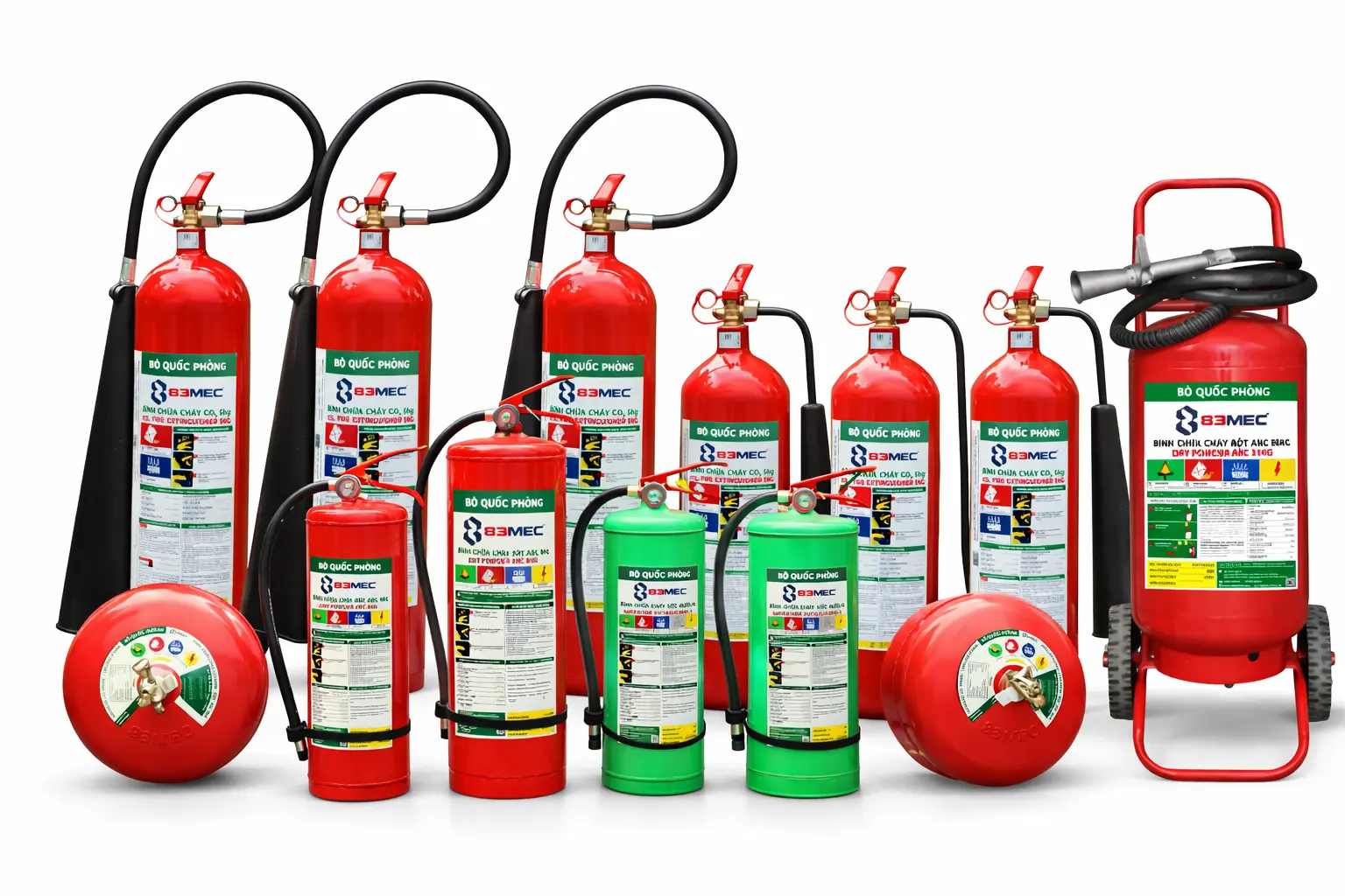 Các loại bình chữa cháy của BQP 83MEC