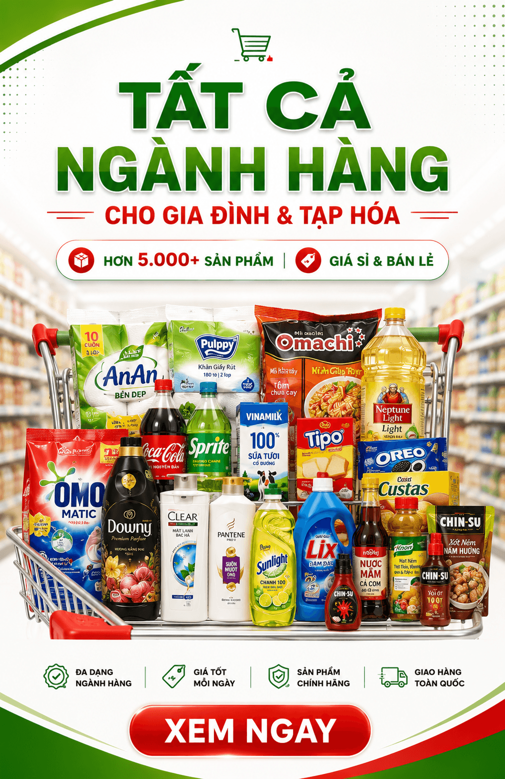 Tất cả ngành hàng cho gia đình & tạp hóa