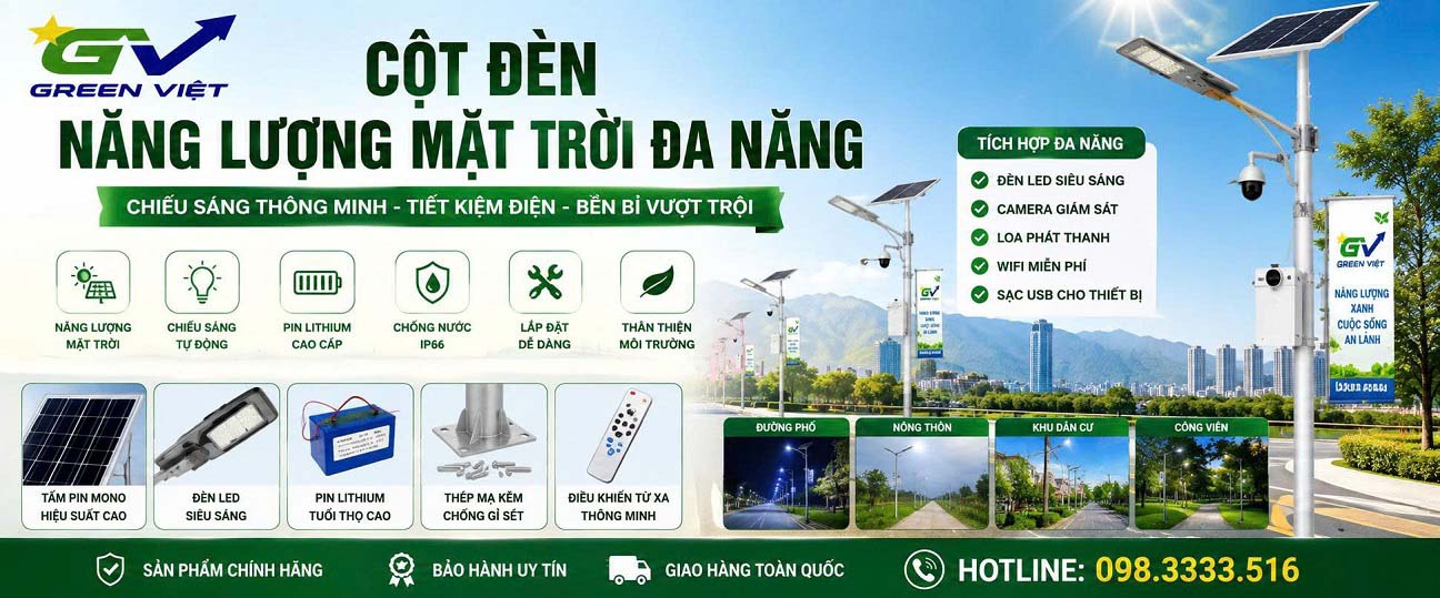 Cột Đèn Năng Lượng Mặt Trời Đa Năng
