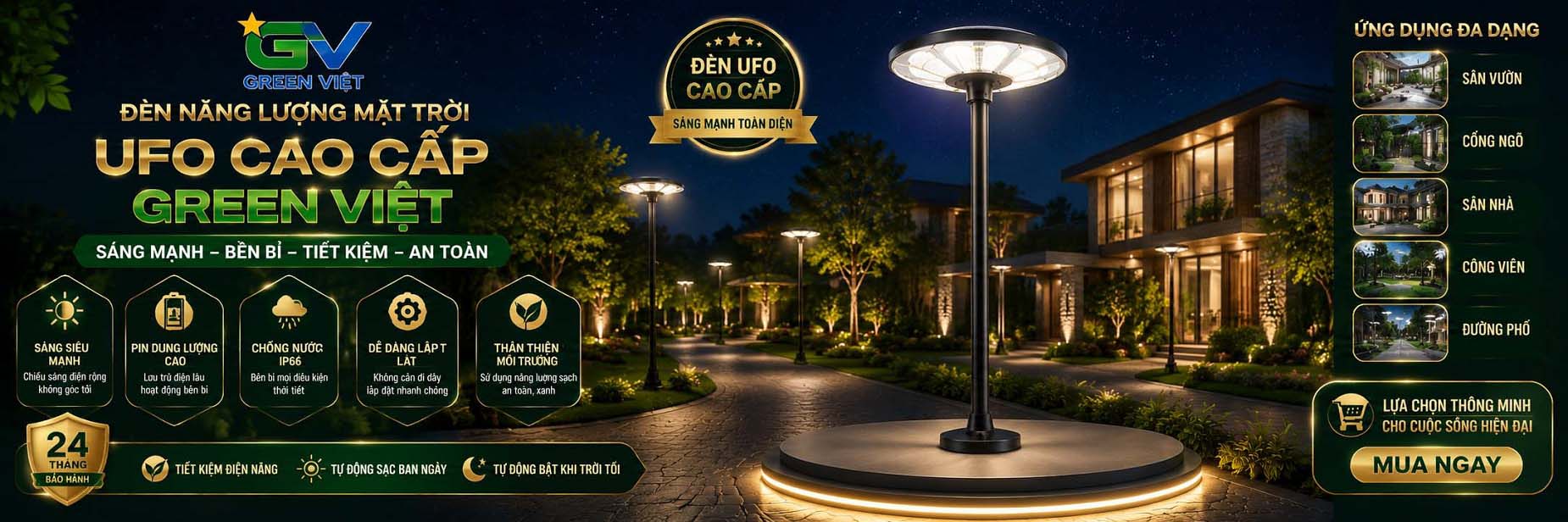 Đèn Năng Lượng Mặt Trời UFO