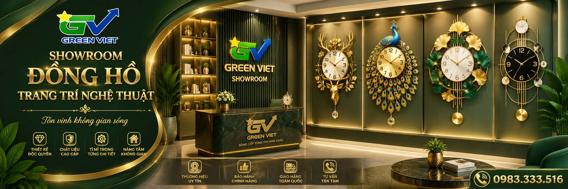 Đồng Hồ Trang Trí Cao Cấp Green Việt 2026
