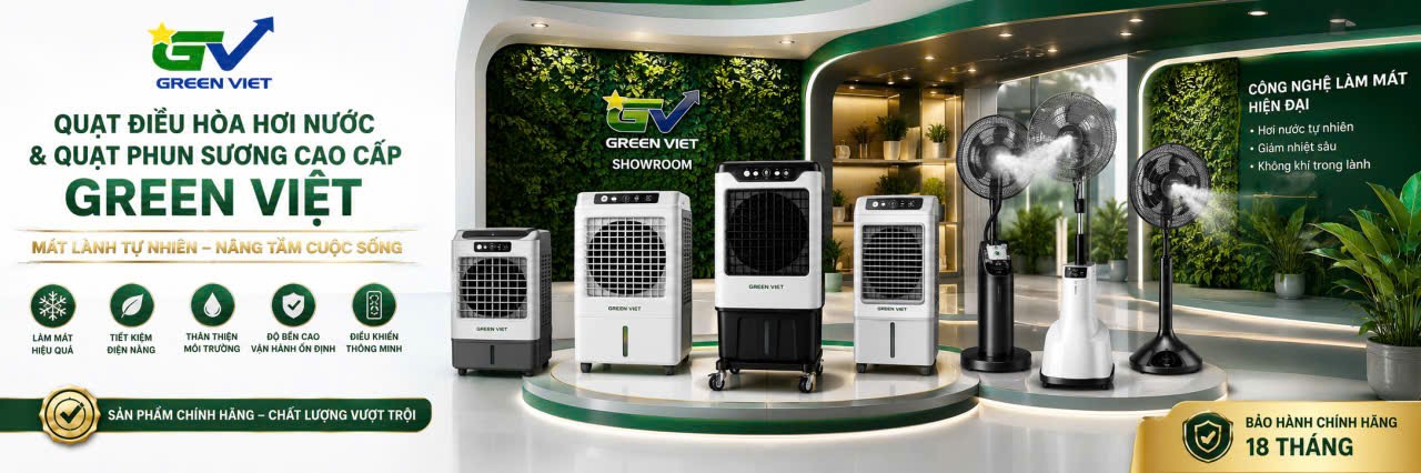 Quạt Hơi Nước/ Quạt Phun Sương Green Việt