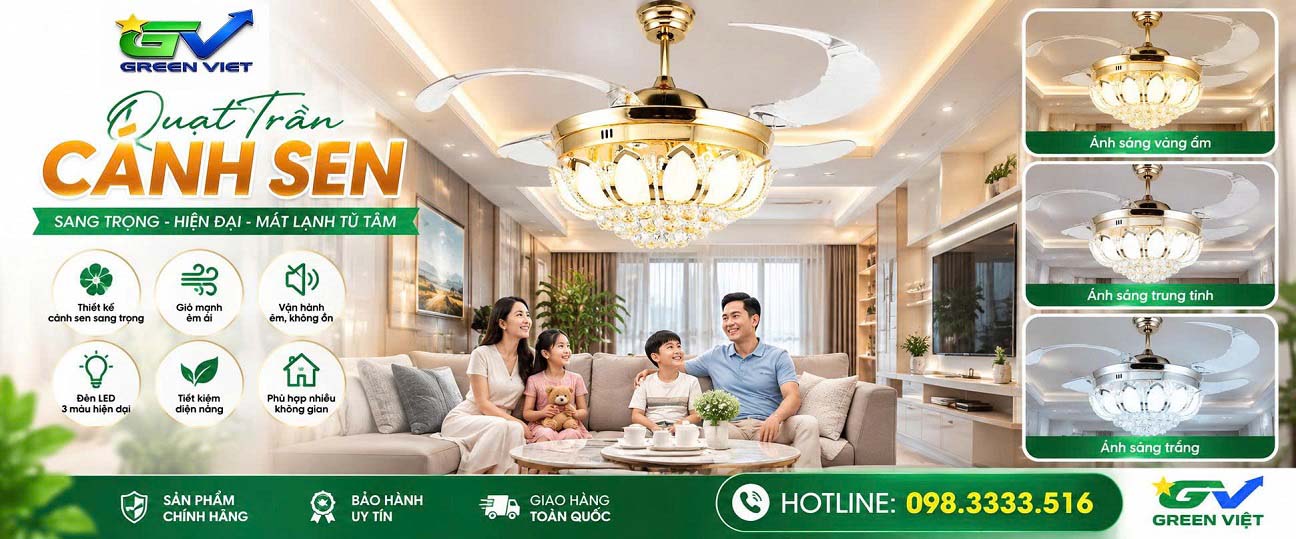 Quạt Trần Đèn Cánh Sen