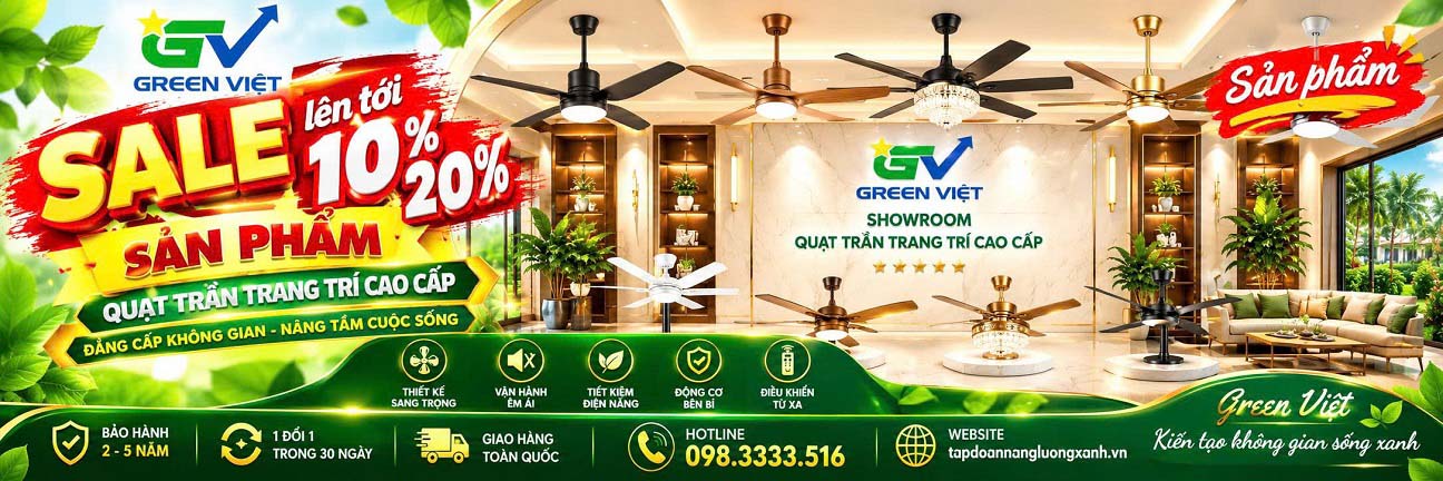 Quạt Trần Trang Trí Cho Biệt Thự, Chung Cư, Nhà Vườn Đẹp 2026