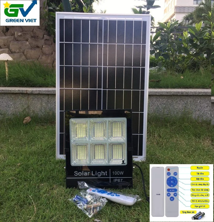 Đèn năng lượng mặt trời 100w 100-6k 6 Khoang
