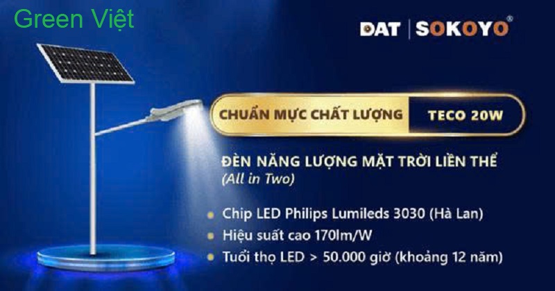 Đèn năng lượng mặt trời sokoyo 20W