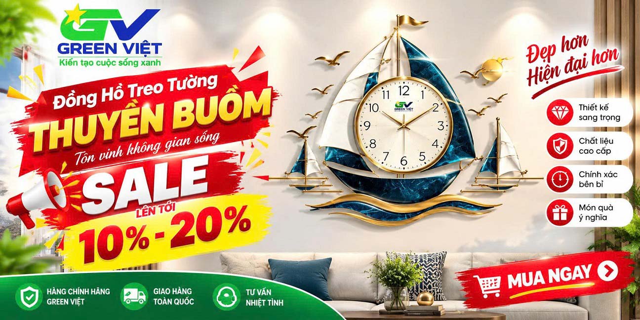 Đồng Hồ Treo Tường Thuyền Buồm